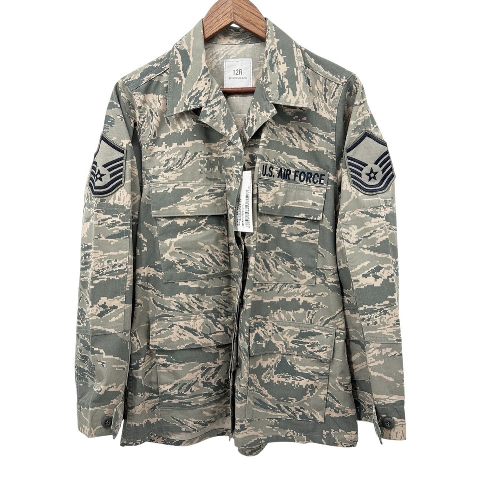 US Air Force ABU Tiger Stripe Utility Coat Jacket Women's 12R NWT Staff Sergeant